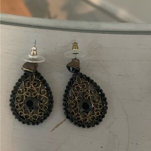 Black & Gold Hanging Earrings